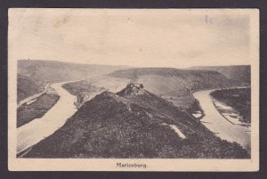 Marienburg Germany river bend castle aerial view 1930s vintage postcard