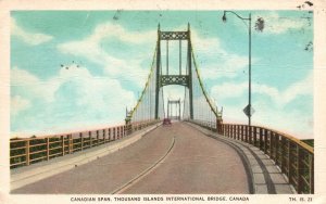 Vintage Postcard 1954 Canadian Span Thousand Islands International Bridge Canada