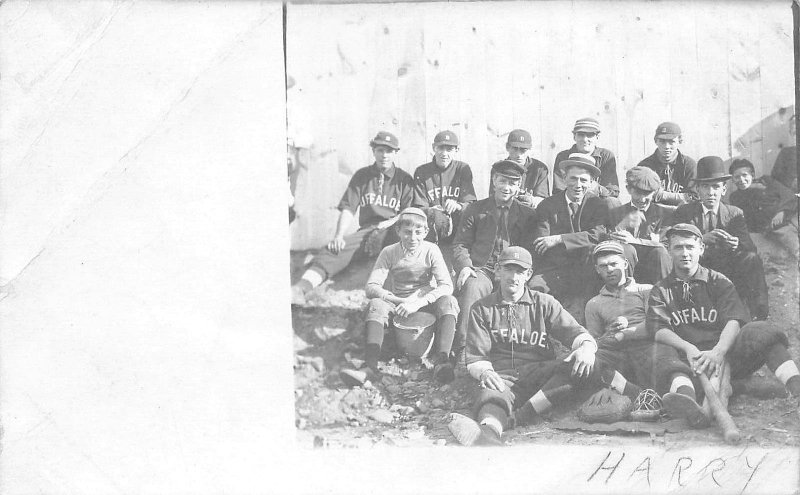 Portland ME Buffaloe Baseball Team Real Photo Postcard