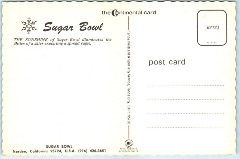 Postcard - The Sunshine of Sugar Bowl - Norden, California