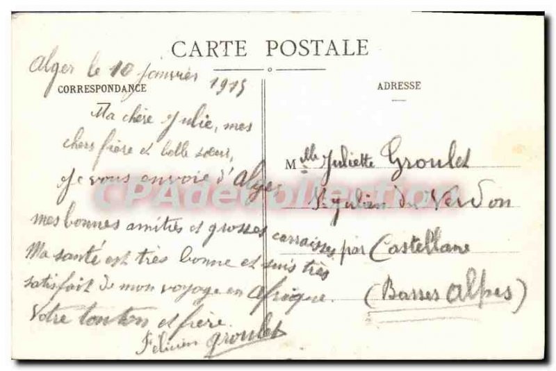 Old Postcard Algiers Boulevard De La Republique