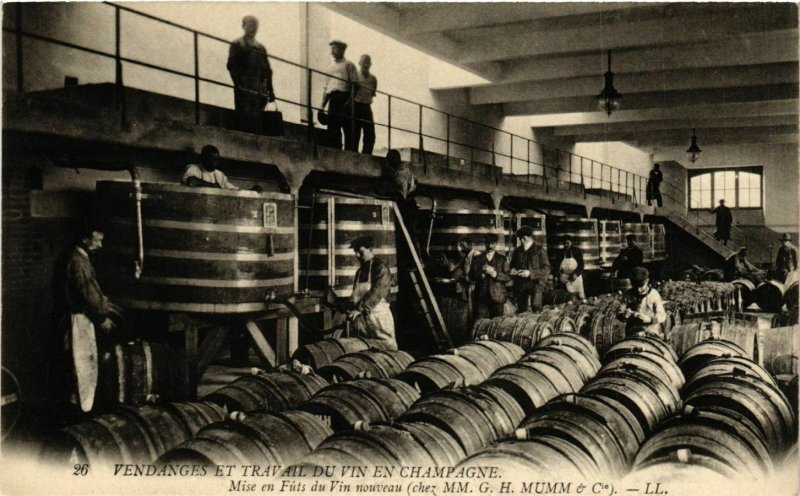 CPA G.H.MUMM Vendages et Travail du Vin en Champagne. Mise en futs (574807)