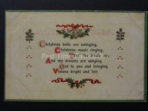 Christmas Greetings CHRISTMAS BELLS ARE SWINGING......c1910