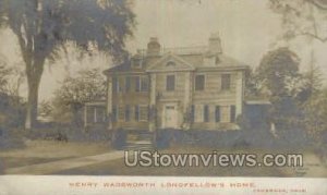 Real Photo - Henry Wadsworth Longfellows Home - Cambridge, Massachusetts MA  