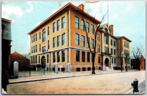 1915 The Chapman School East Boston Massachusetts MA Street View Posted Postcard