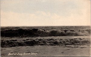 View of Surf at Long Beach WA Vintage Postcard Y67