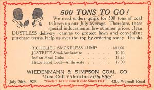 Wiedenmann & Simpson Coal CO Advertising 1929 