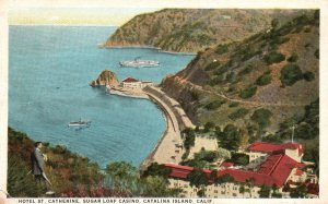 Vintage Postcard 1924 Hotel St. Catherine Sugarloaf Casino Catalina Island CA