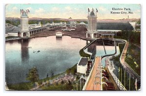 Postcard Electric Park Kansas City Mo. Missouri c1911 Postmark