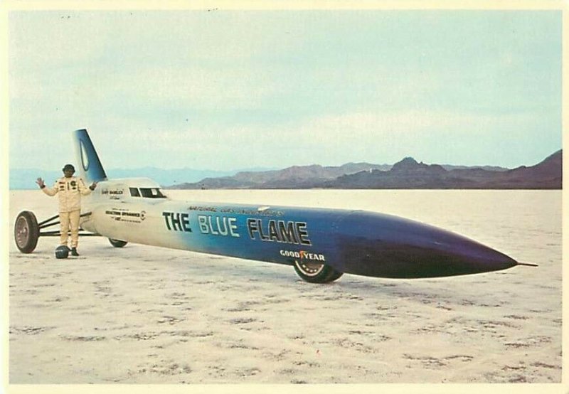 Blue Flame Rocket Natural Gas Industry Continental Postcard, Salt Flats UT