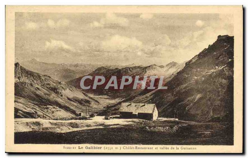 Old Postcard The Chalet Restaurant Galibier and the valley Guisanne