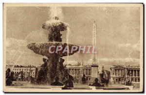 Old Postcard Paris And Its Wonders La Plage De La Concorde Fountain