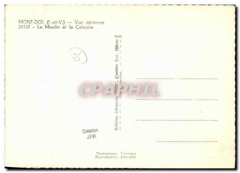 Modern Postcard Mont Dol Aerial view The mill and the Calvary