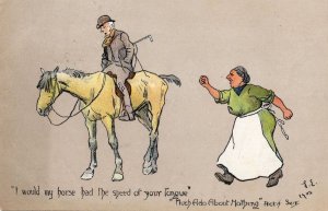 Much Ado About Nothing Antique Shakespeare Horse Comic Postcard