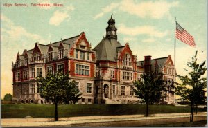 Vtg 1910s High School Academy Fairhaven Massachusetts MA Unused Postcard