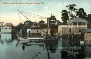 Tarpon Springs FL Boathouses at the Bayou c1910 Postcard