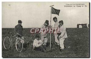 Creuse Postcard Old Camp of Courtine telephonists at the range (militaria)