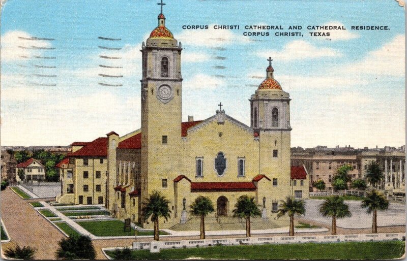 Corpus Christi Cathedral And Cathedral Residence Corpus Christi TX Postcard PC1