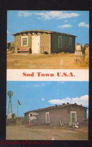 COLBY KANSAS SOD TOWN USA SOD HOUSE VINTAGE POSTCARD HOMES