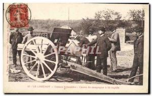 Old Postcard Militaria Le Creusot Factories Schneider field gun has rapid fire