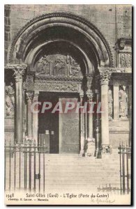 Postcard Old Saint Gilles Gard Church Gate Center