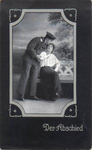 B572 German military soldier farewell War 1914-1918 greetings postcard