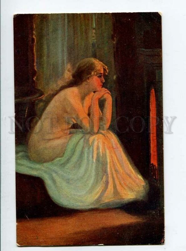 3134708 Illuminated NUDE Belle near Fire by BOODA vintage PC