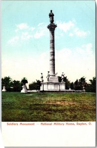 Dayton Ohio OH, Soldiers Monument, National Military Home, Vintage Postcard