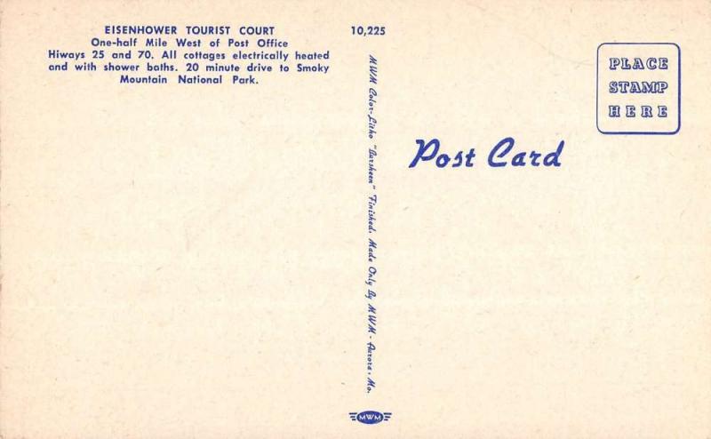 Newport Tennessee Eisenhower Tourist Court Linen Antique Postcard K20933