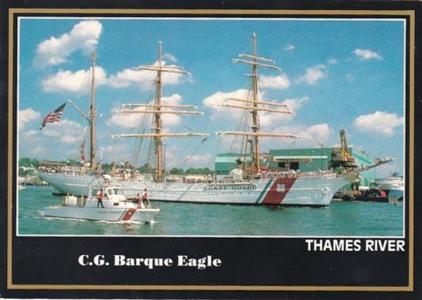 Connecticut New London Coast Guard Barque Eagle On Thames River