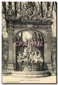 Old Postcard Nancy Fountain of Neptune