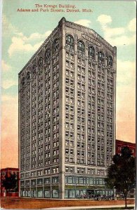 Postcard BUILDING SCENE Detroit Michigan MI AM4340