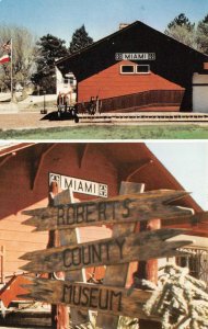 ROBERTS COUNTY MUSEUM Miami, Texas Santa Fe Depot Nona Payne Vintage Postcard