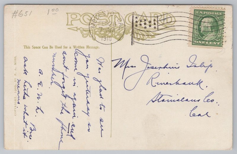 Animal~Dog Looks After Other Dog~Hurry Back~Vintage Postcard