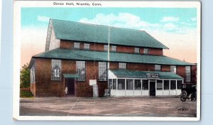 c1920's Dance Hall Classic Car Bricks Building Niantic Connecticut CT Postcard