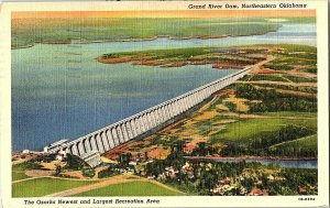 Grand River Dam Northeastern Oklahoma Vintage Postcard Standard View Card  