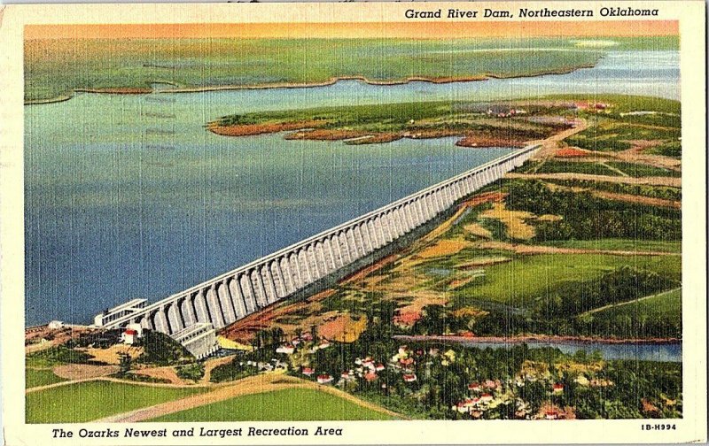 Grand River Dam Northeastern Oklahoma Vintage Postcard Standard View Card  