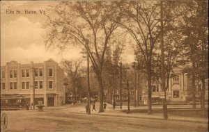 Barre Vermont VT Elm Street Vintage Postcard