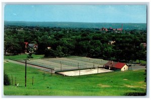 c1960 Parkway Tennis Courts Exterior Roscoe Conklin Park Utica New York Postcard