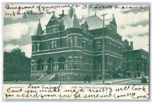 1905 Post Office Exterior Building Fort Scott Kansas KS Vintage Antique Postcard