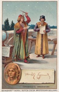 Copernicus Astronomer Printed Signed Bendorps Cocoa Postcard Antique Trade Card