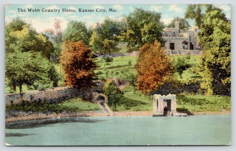 Kansas City MO~Webb Country Home~Landscape along Water~Early Autumn Trees~1911 