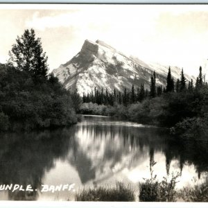 c1920s Banff National Park RPPC Mt. Rundle Beautiful Photo Postcard Canada A5