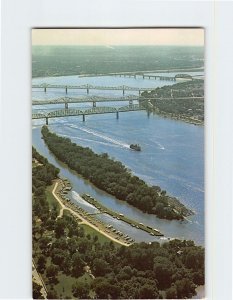 Postcard Air View of the Ohio River Louisville Kentucky USA