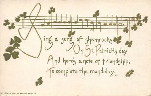 Sing a Song of Stamrocks Saint Patrick's Day Unused 