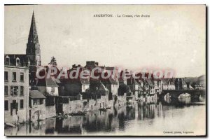 Postcard Old Creuse Argenton The Right Bank