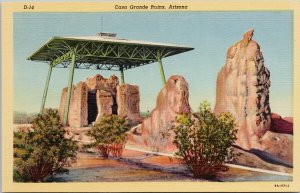 Casa Grande Ruins Arizona AZ Unused Curteich Linen Postcard G57