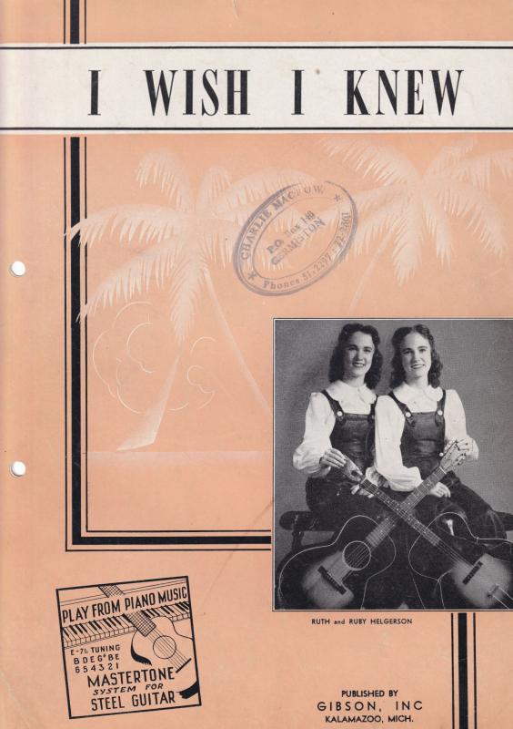 I Wish I Knew Learn Gibson Guitar Old Sheet Music