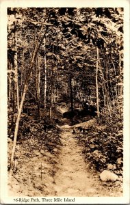 RPPC 76 Ridge Path Three Mile Island Camp Laconia NH c1930s Vintage Postcard J60
