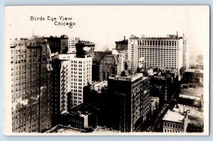 Chicago Illinois IL Postcard RPPC Photo Birds Eye View Buildings Scene c1910's